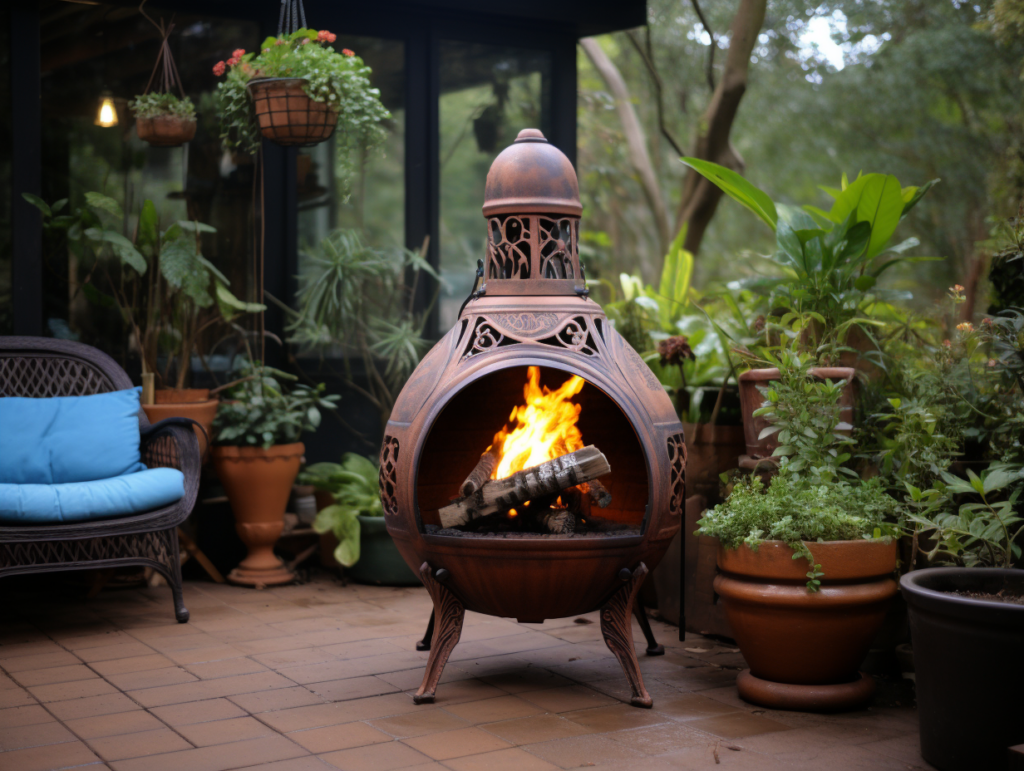 Chiminea Under Porch and Patio