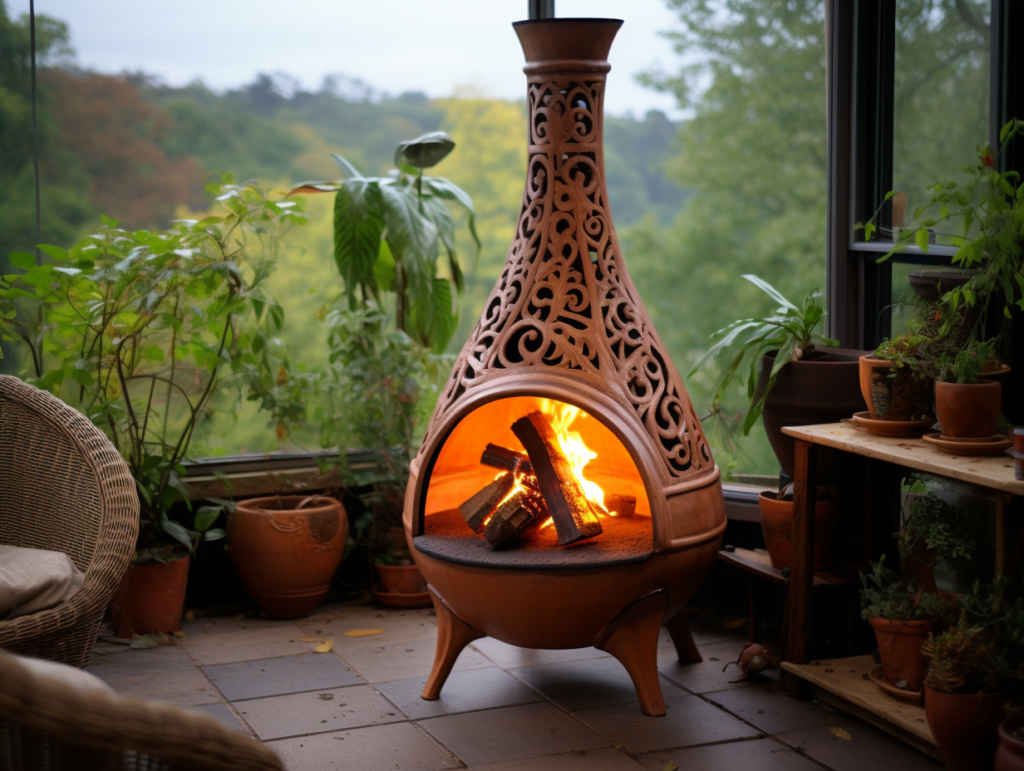 Chiminea Under Porch and Patio